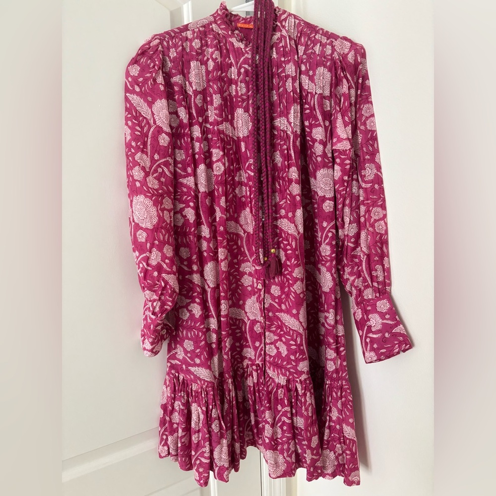 Oliphant Pink Floral Long Sleeve Dress